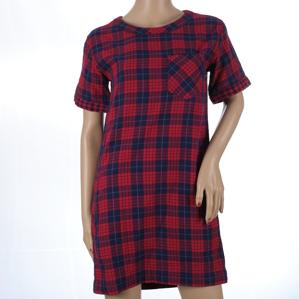 Madewell Flannel Short Sleeve Dress Women's XXS